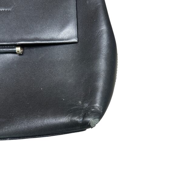 IMAGO-A Black Leather Basic Shoulder Bag Purse - Picture 2 of 5